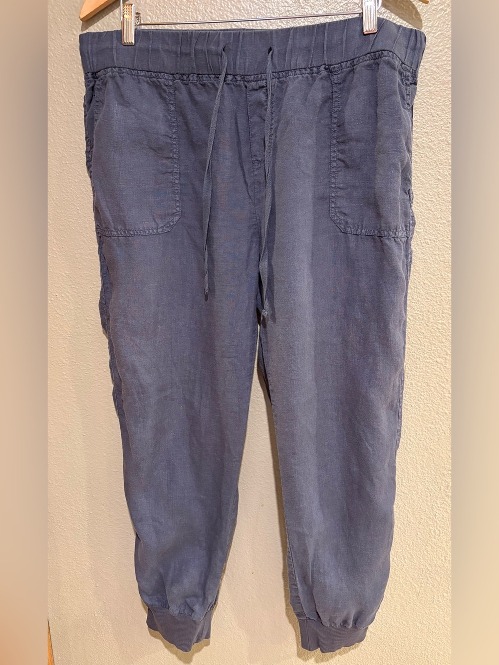 Caslon Women’s L Navy 100% Linen Drawstring Jogger Pants